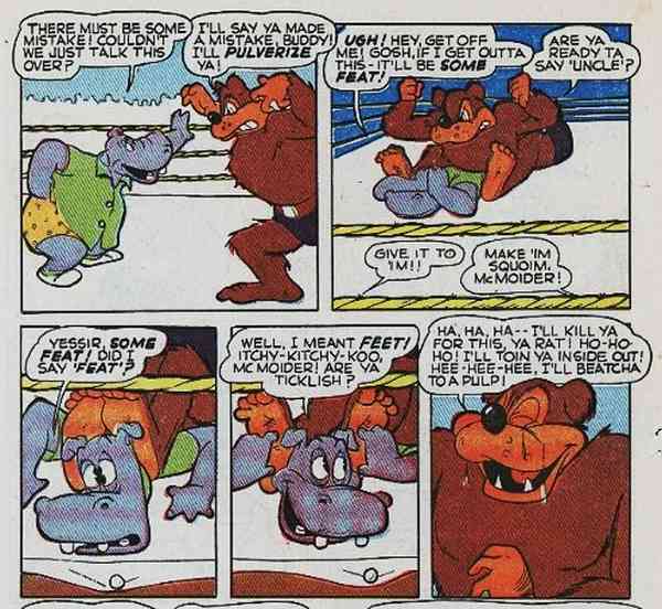 Tickling comics wrestling Ha Ha Comics #3, Hefty Learns the Ropes